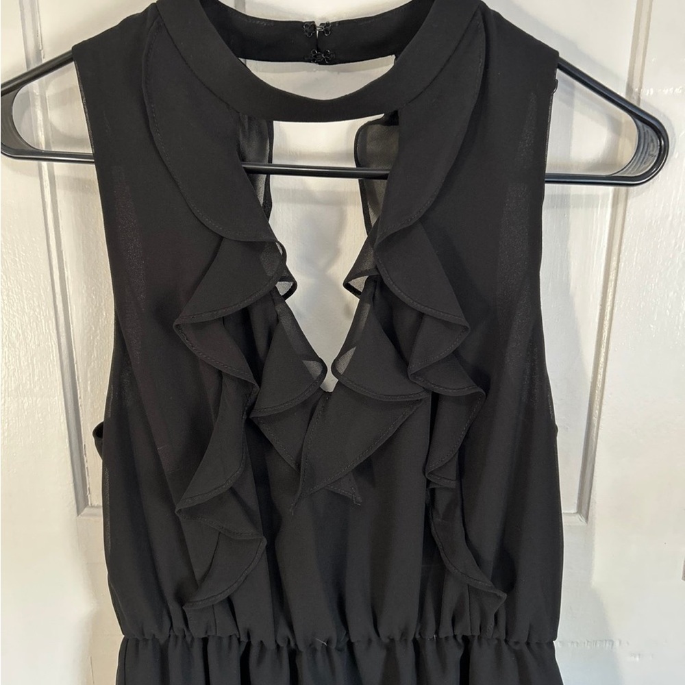 Elegant Black Ruffle Dress